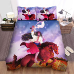 The Natural Animal - Black Girl On A Horse Bed Sheets Spread Duvet Cover Bedding Sets