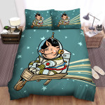 The Cute Animal - The Pig Astronaut Art Bed Sheets Spread Duvet Cover Bedding Sets