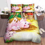 The Cute Animal - The Pig In Mud Bed Sheets Spread Duvet Cover Bedding Sets