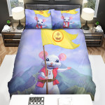 The Rodent - The White Mouse Holding A Flag Bed Sheets Spread Duvet Cover Bedding Sets