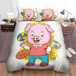 The Cute Animal - The Pig And Balls Art Bed Sheets Spread Duvet Cover Bedding Sets