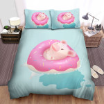 The Cute Animal - The Pig In A Donut Bed Sheets Spread Duvet Cover Bedding Sets