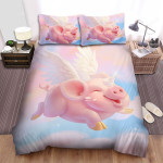 The Farm Animal - The Pig Unicorn Flying Art Bed Sheets Spread Duvet Cover Bedding Sets
