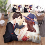 Little Witch Academia Andrew Hanbridge & Akko In Their Wedding Bed Sheets Spread Duvet Cover Bedding Sets