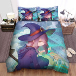 Little Witch Academia Sucy Manbavaran On Flying Broom Bed Sheets Spread Duvet Cover Bedding Sets