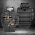 Greyhound Striped 3d All Over Print Hoodie, Zip-Up Hoodie