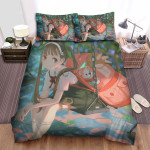 Monogatari Hachikuji Mayoi On Swing Artwork Bed Sheets Spread Duvet Cover Bedding Sets
