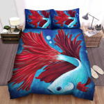 The Betta Fish Swimming Paint Bed Sheets Spread Duvet Cover Bedding Sets
