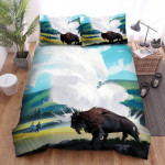 The Wild Animal - The Bison And Steam Bed Sheets Spread Duvet Cover Bedding Sets