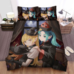 Monogatari Shinobu & Yotsugi In Halloween Theme Bed Sheets Spread Duvet Cover Bedding Sets