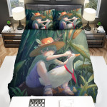 The Farm Animal - The Boy Playing With His Goose Bed Sheets Spread Duvet Cover Bedding Sets