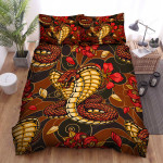 The Wild Animal - The Cobra With Flowers Bed Sheets Spread Duvet Cover Bedding Sets