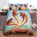 The Wild Animal - The Cobra With Three Heads Bed Sheets Spread Duvet Cover Bedding Sets
