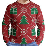 Christmas Knit Holiday Symbols Wood Ugly Christmas Sweater Unisex Crewneck