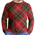 Tartan Plaid Fabric Checkered Wood Ugly Christmas Sweater Unisex Crewneck