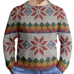 Norwegian Traditional Ornament Floral Wood Ugly Christmas Sweater Unisex Crewneck
