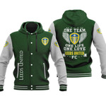Leeds United One Team-One Life-One Love Baseball Jacket PTDA4574