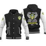 Leeds United One Team-One Life-One Love Baseball Jacket PTDA4574