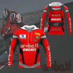 3D ALL OVER PRINTED DUCATI RACING SHIRTS VER 4 (RED)
