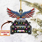 Police Car Christmas Ornament | Custom Shaped Ornament | Custom Name