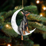 Doberman Pinscher-Sit On The Moon-Two Sided Ornament