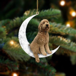 Goldendoodle-Sit On The Moon-Two Sided Ornament