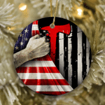 Firefighter Ornament | USA Flag
