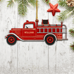 Firefighter Ornament | Fire Truck | Custom Name