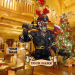 Firefighter Skull | Christmas Custom Shaped Ornament | Custom Name