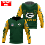 NFL Green Bay Packers Custom Name 3D All Over Printed Shirts PH14122105