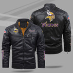 Premium Fleece Leather Jacket M.Vikings