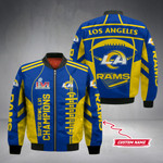 Los Angeles Rams Super Bowl LVI Champions Custom Name Bomber Jacket 3D Printed - TP