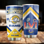 Los Angeles Rams 2021 Super Bowl LVI Champions Custom Name Stainless Steel Tumblers Cup 20 oz - TP