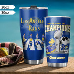 Los Angeles Rams Snoopy & Friends Super Bowl LVI Champions 2021 Custom Name Tumblers Cup 20 30 oz - TP