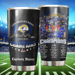 Los Angeles Rams Signatures 2021-2022 Super Bowl LVI Champions Custom Name Tumblers Cup 20 oz - TP