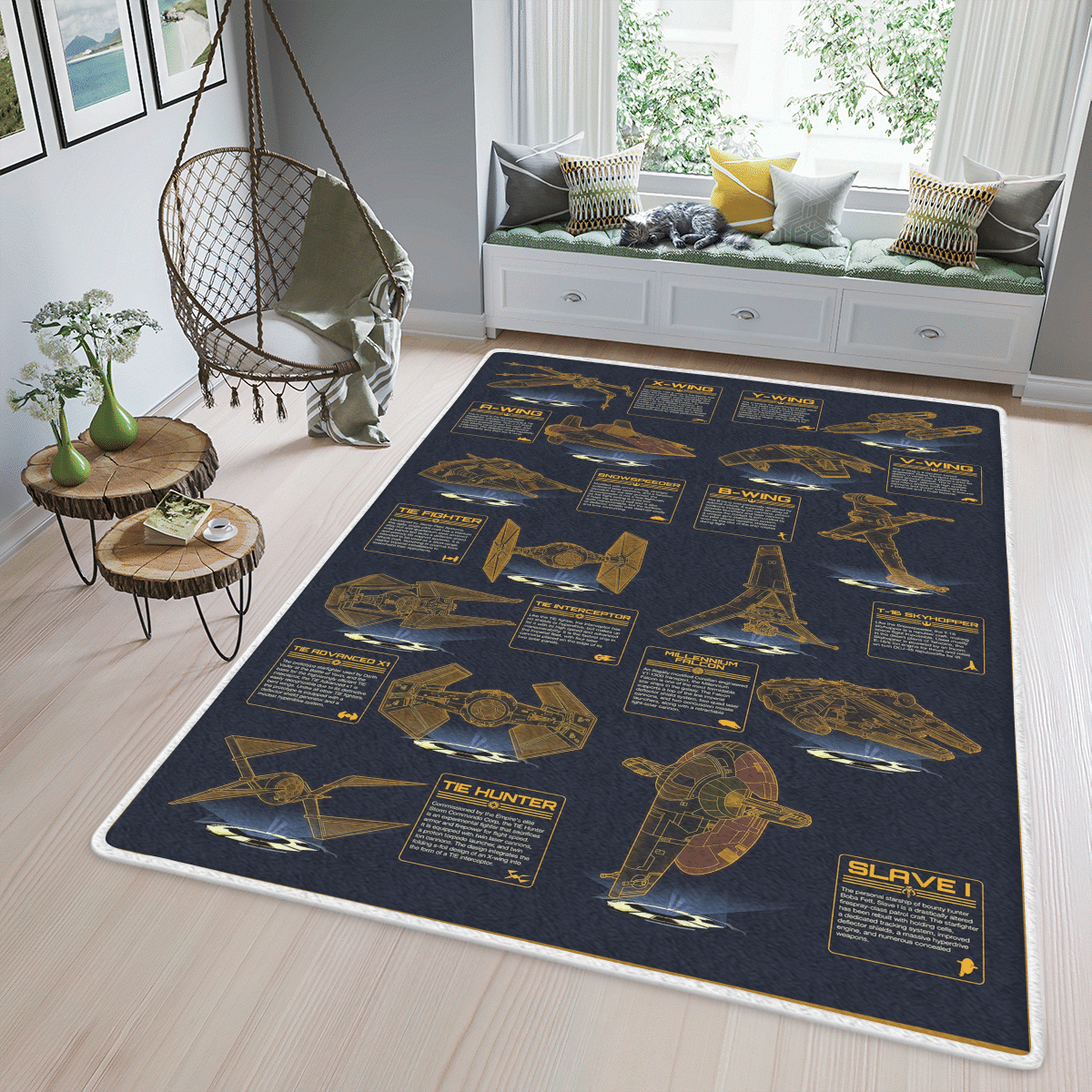 HOT Star Wars Vehicles Patent blue rectangle rug2