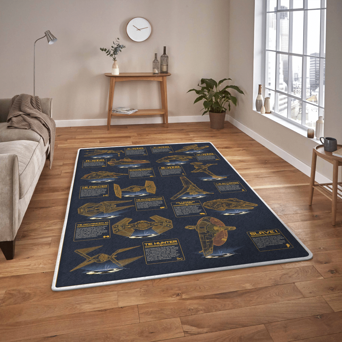 HOT Star Wars Vehicles Patent blue rectangle rug1