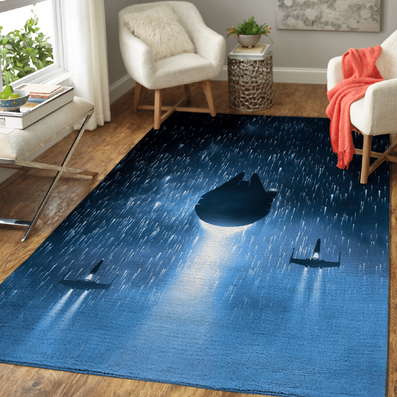 HOT Star Wars Vehicles blue rectangle rug1
