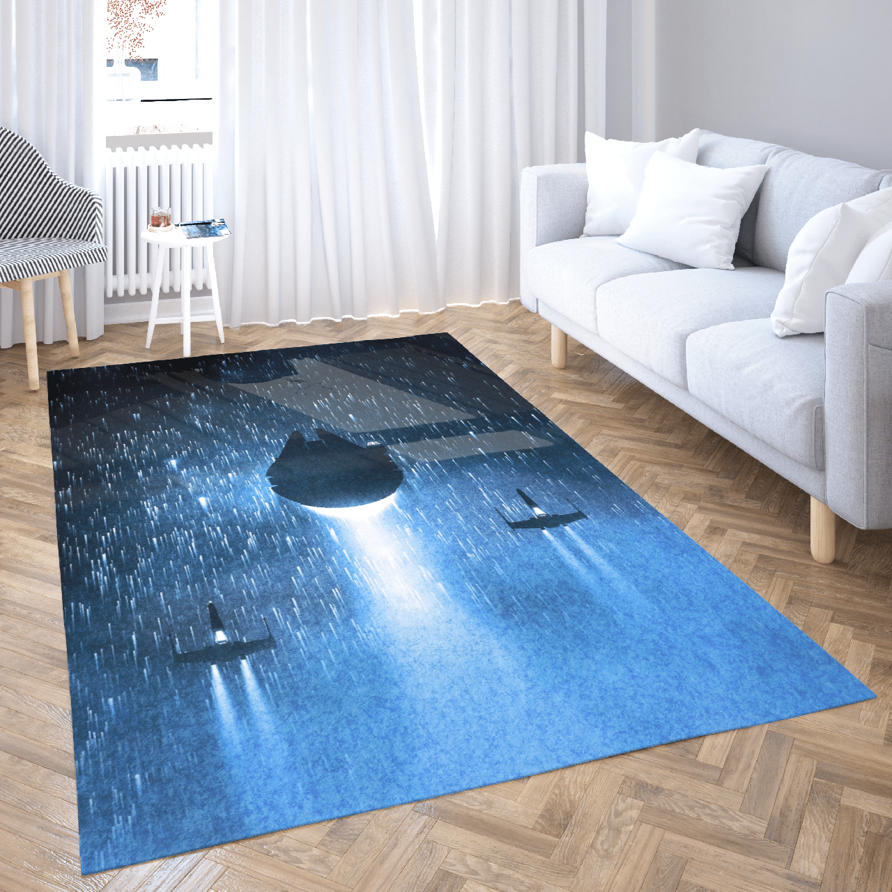 HOT Star Wars Vehicles blue rectangle rug2