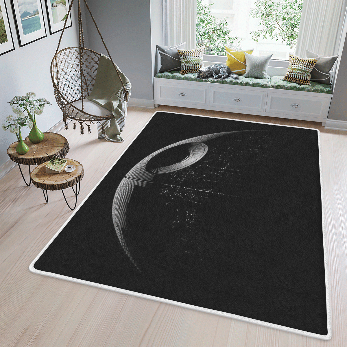 HOT Star Wars Teppich Todesstern black rectangle rug2