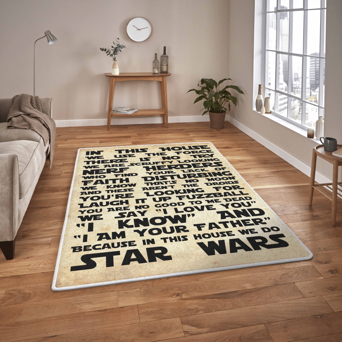 HOT I am your father Because in this house we do Star Wars rectangle rug1