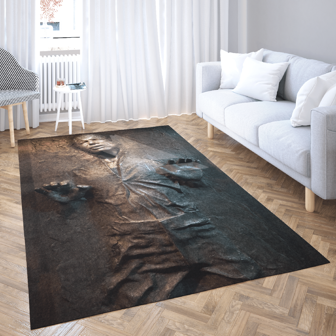 HOT Star Wars Han Solo in carbonite rectangle rug2