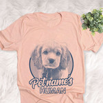 Personalized Cockalier Dog Shirts For Human Bella Canvas Unisex T-shirt Heather Peach
