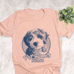Personalized LabradoodleDog Shirts For Human Bella Canvas Unisex T-shirt Heather Peach