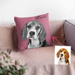 Personalized Pet Hand Drawing Solid Background Photo Pillow Case