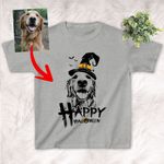 Happy Halloween Customized Dog Witch Hat Kid's T-shirt Gift For Children