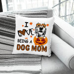 I Love Being A Dog Mom Customized Sketch Pillow Case For Halloween, Gift For Spooky Dog Mom