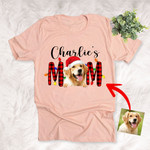 Furry Mom Custom Colorful Pet Portrait Christmas Wishes T-Shirt Christmas Gift For Dog Mom