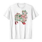 Pattern Papillion merry christmas 2D T-Shirt