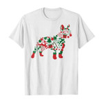 Pattern bulldog merry christmas 2D T-Shirt